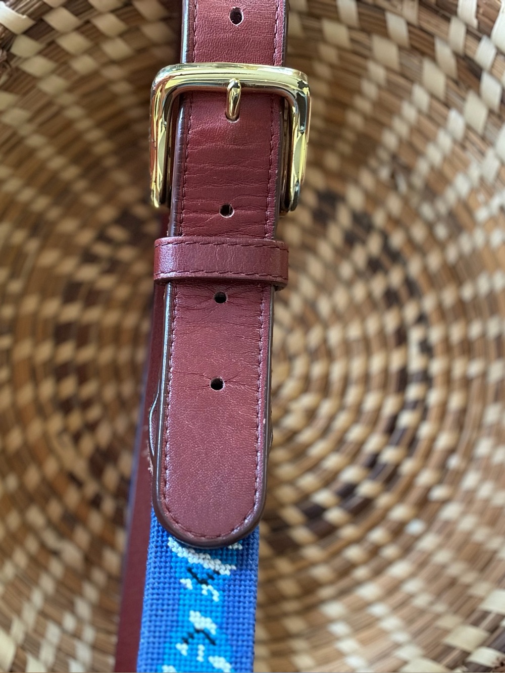 Tucker Blair Needlepoint Bow Tie Belt - Size 38